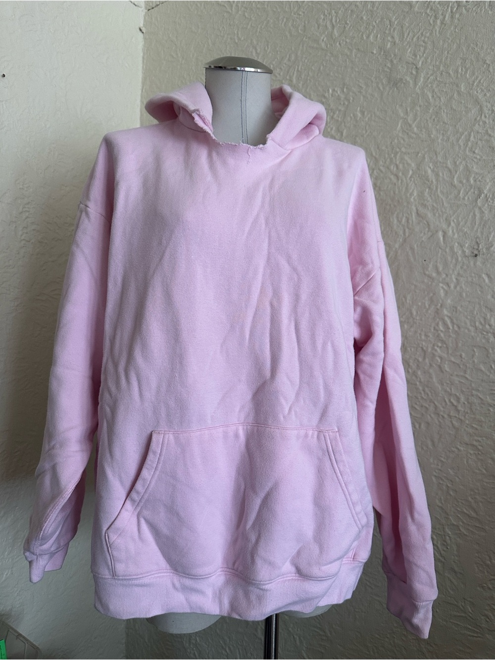 SKIMS Light Pink Oversized Fleece Hoodie Hooded Sweatshirt Large FLAW